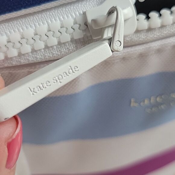 NEW KATE SPADE PICNIC COOLER INSULATED RAINBOW STRIPE WATER RESISTANT TRAVEL BAG - Picture 10 of 11